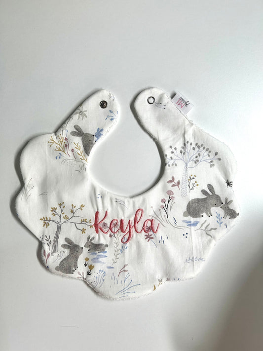 Baby Bib with Snap & Custom Embroidery