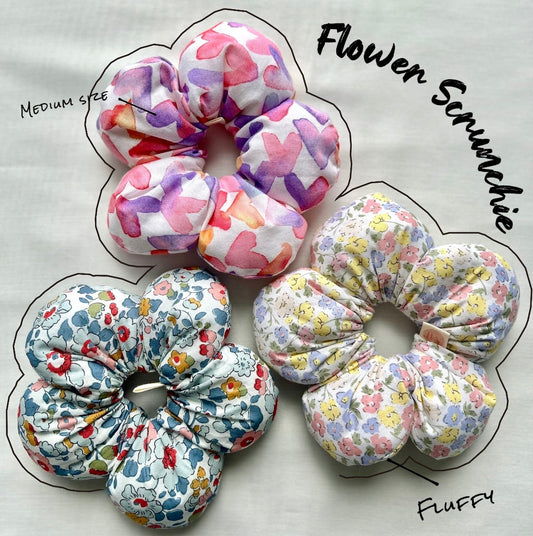 3 Sizes Flower Scrunchie Pattern| Easy Sewing PDF
